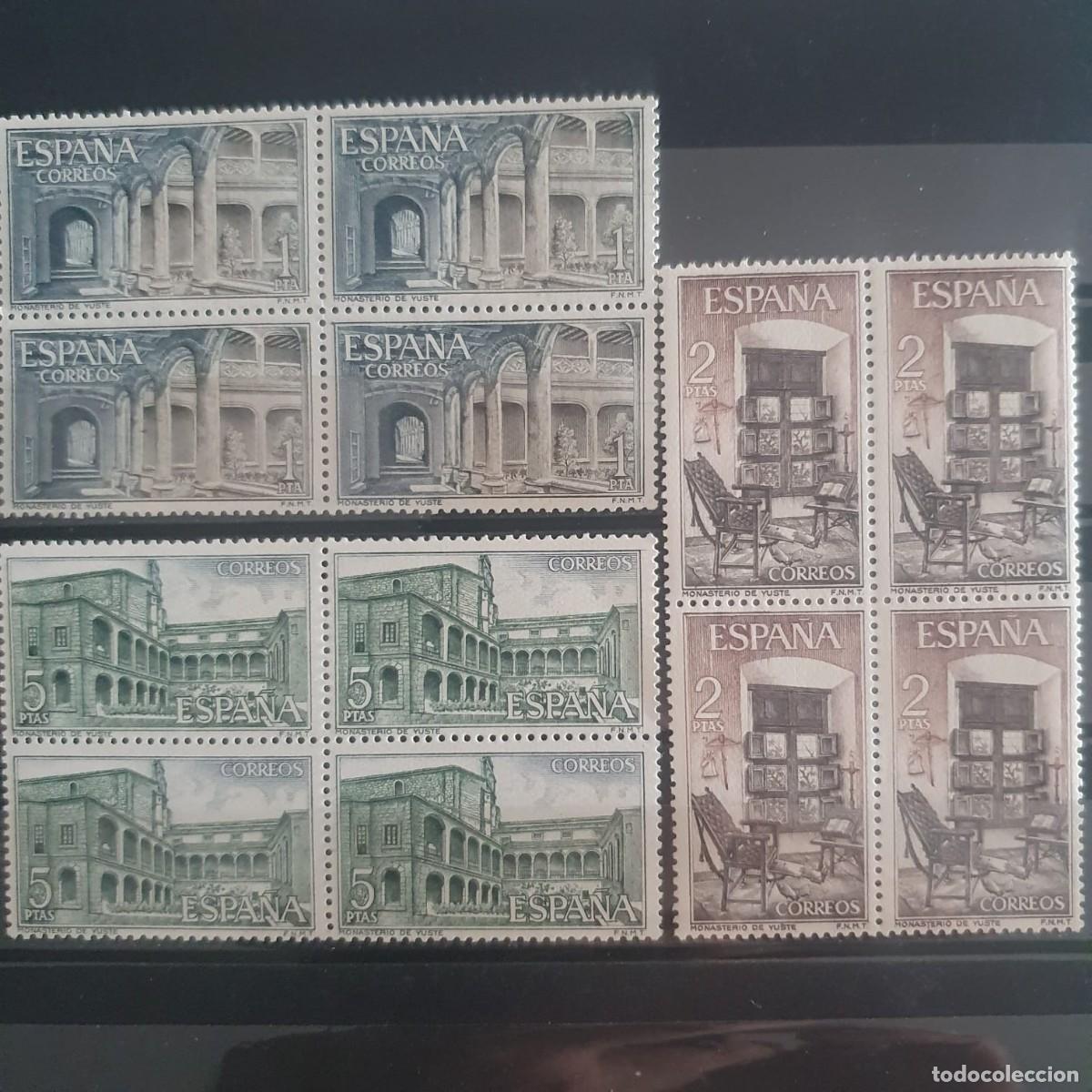 Sellos: SERIE COMPLETA EDIFIL 1686 ** A 1688 ** MONASTERIO YUSTE ESPA&Ntilde;A 1965 BLOQUE 4