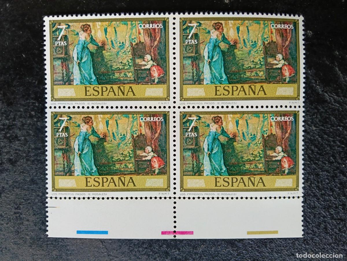 Sellos: Espa&ntilde;a 1974 - Edifil 2208 - Eduardo Rosales. Los primeros pasos - Bloque de 4