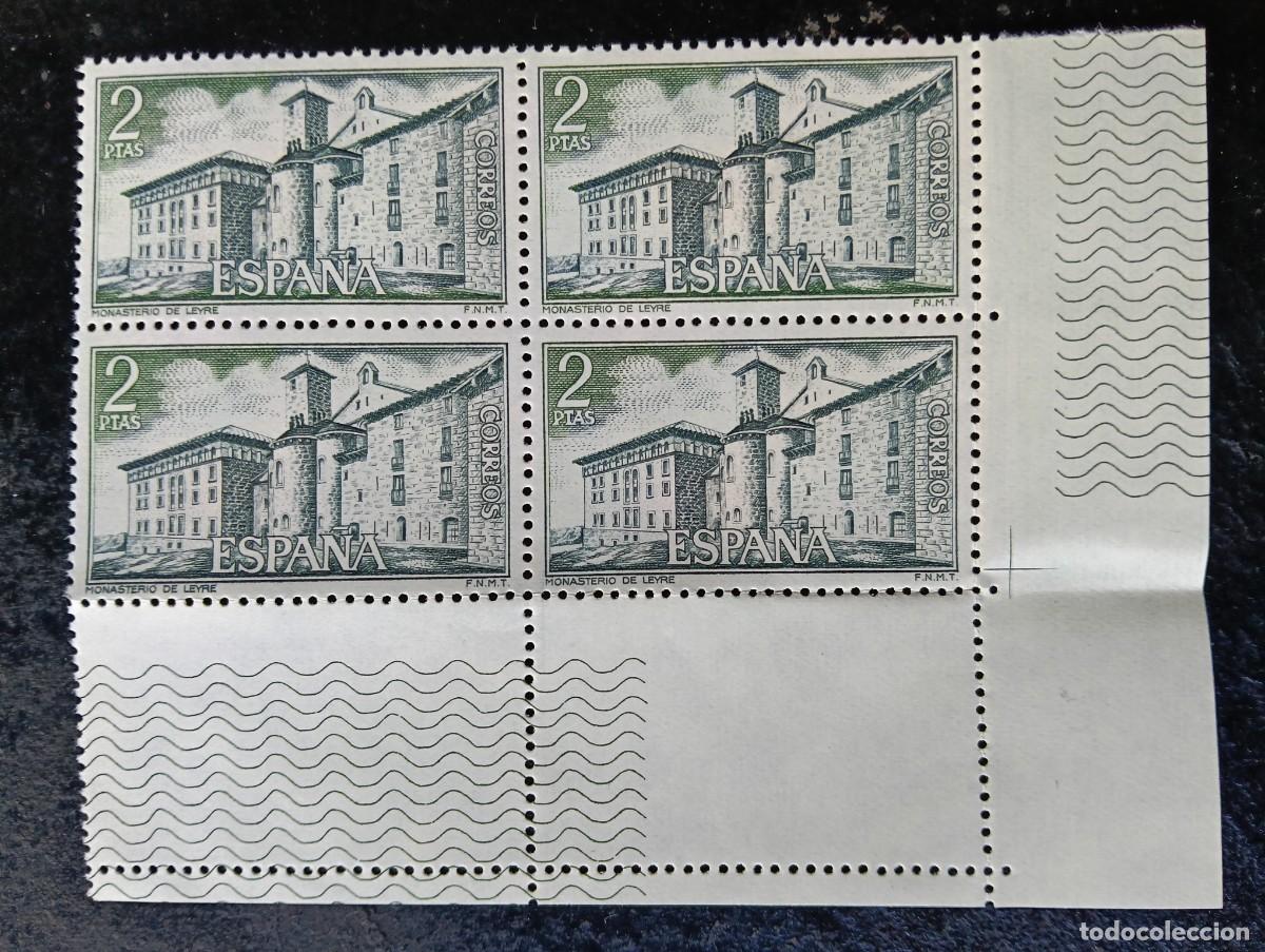 Sellos: Espa&ntilde;a 1974 - Edifil 2229 - Monasterio de Leyre. Vista exterior. Nuevos. Bloque de 4