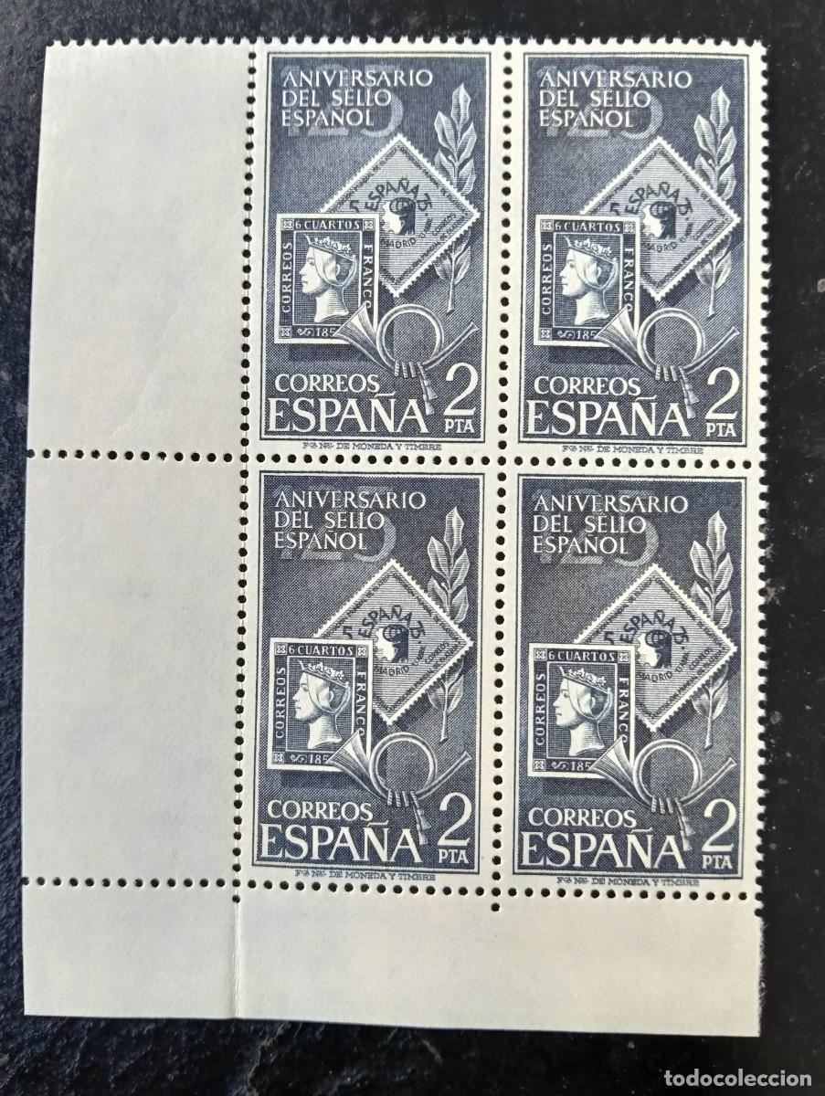 Sellos: Espa&ntilde;a 1975 - Edifil 2232 - 125 aniversario del sello espa&ntilde;ol. Alegor&iacute;as. Nuevos. Bloque de 4