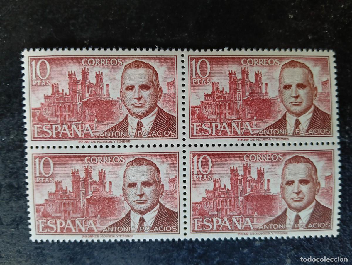 Sellos: Espa&ntilde;a 1975 - Edifil 2242 - Personajes espa&ntilde;oles. Antonio Palacios. Nuevos. Bloque de 4