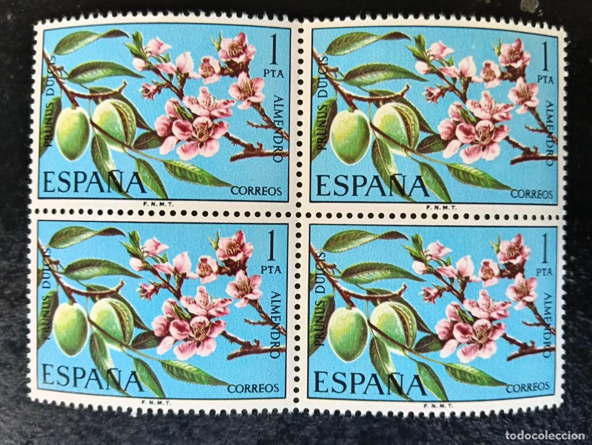 Sellos: Espa&ntilde;a 1975 - Edifil 2254 - Flora. Almendro. Nuevos. Bloque de 4