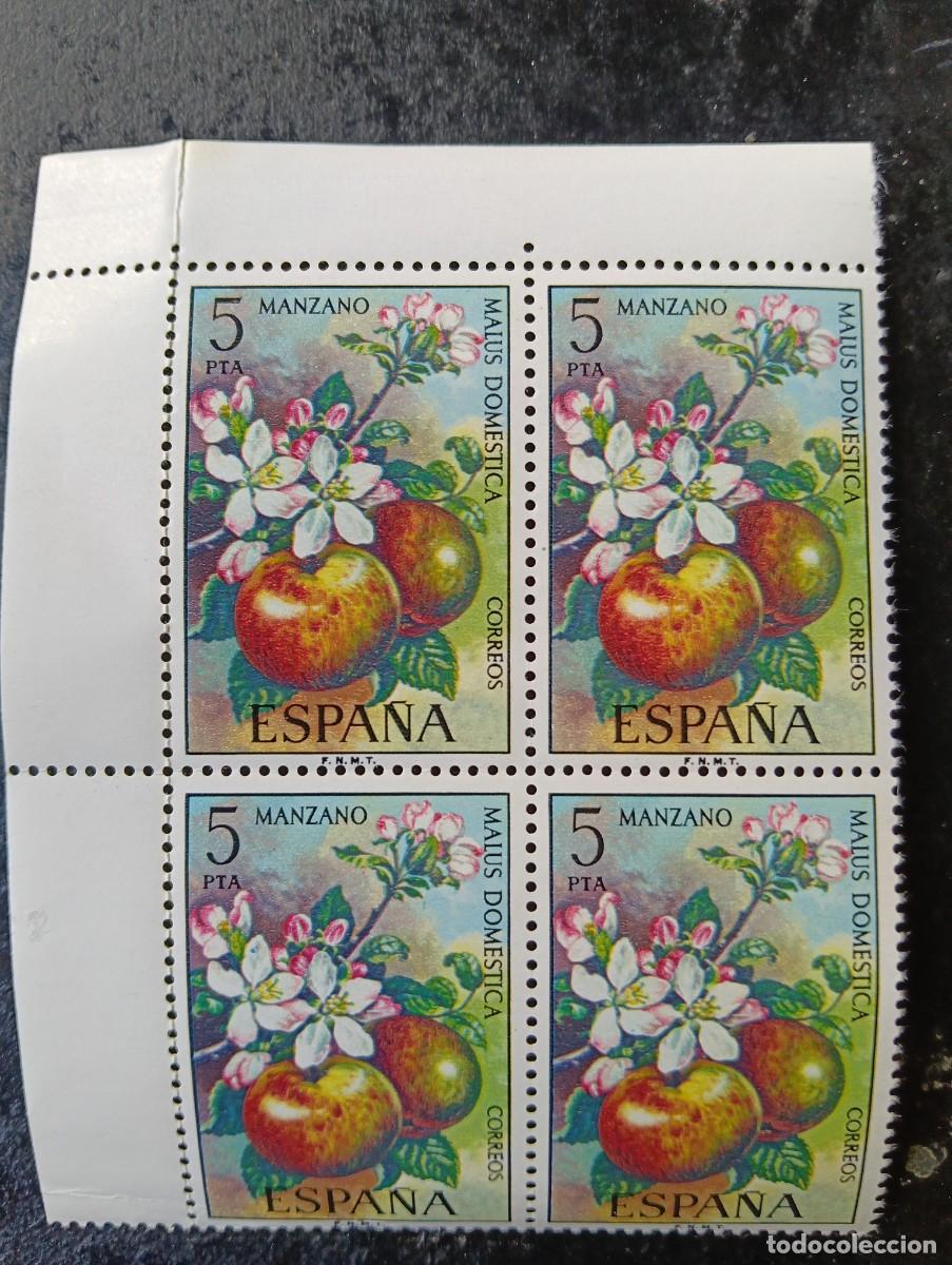 Sellos: Espa&ntilde;a 1975 - Edifil 2258 - Flora. Manzano. Nuevos. Bloque de 4