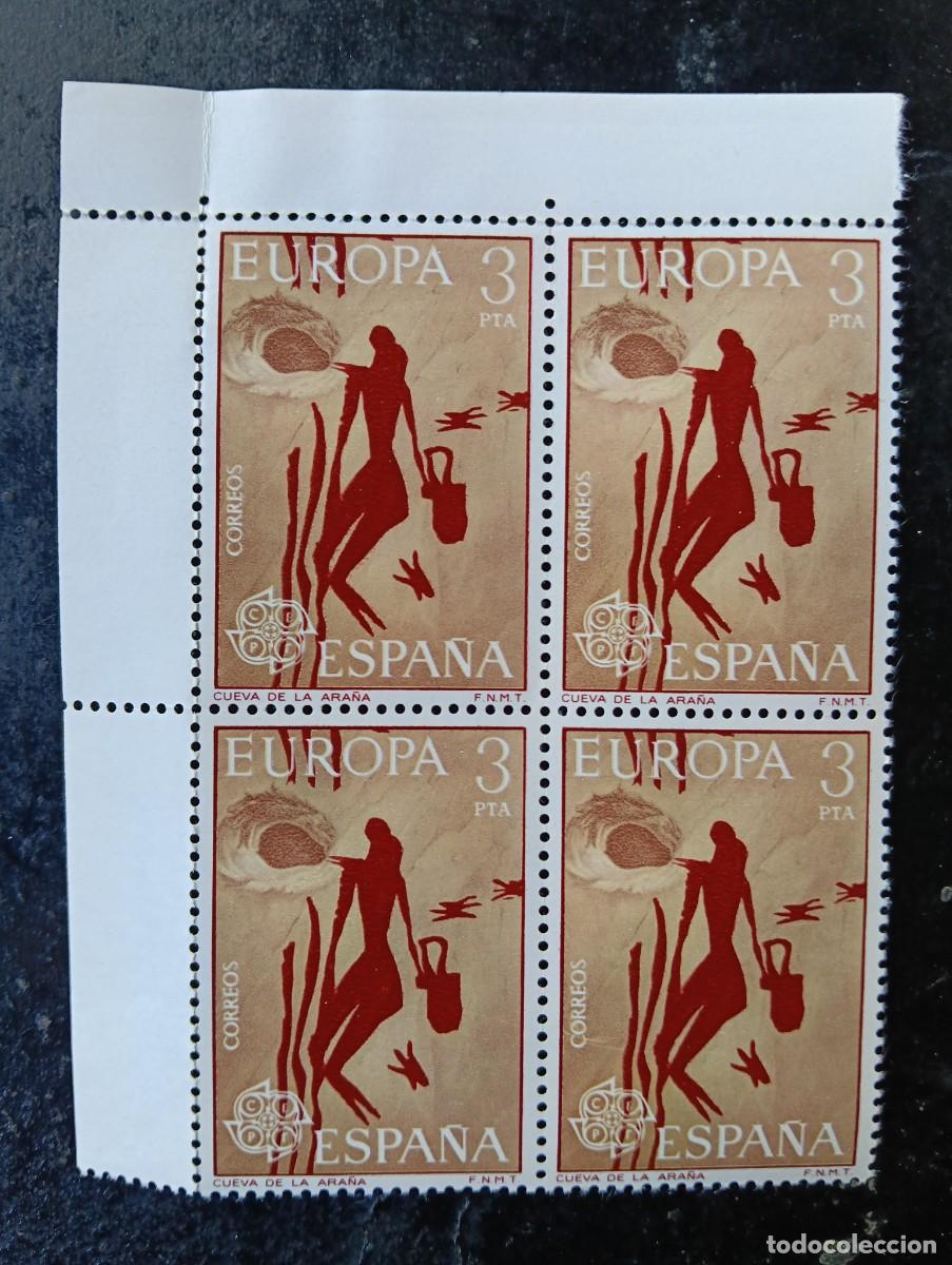 Sellos: Espa&ntilde;a 1975 - Edifil 2259 - Europa-CEPT. Cueva de la Ara&ntilde;a. Nuevos. Bloque de 4