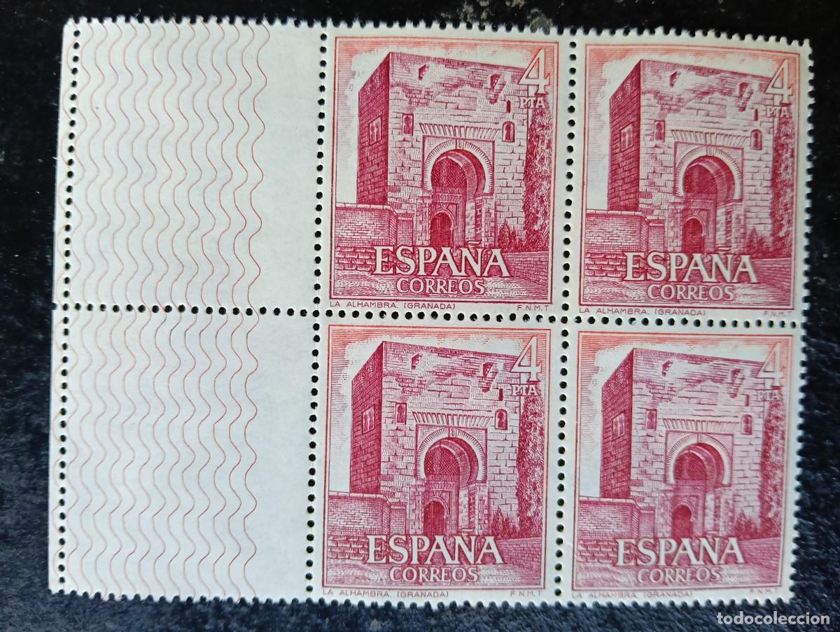 Sellos: ESPA&Ntilde;A 1975, SERIE TUR&Iacute;STICA, LA ALHAMBRA, GRANADA, EDIFIL 2269 - bloque de 4