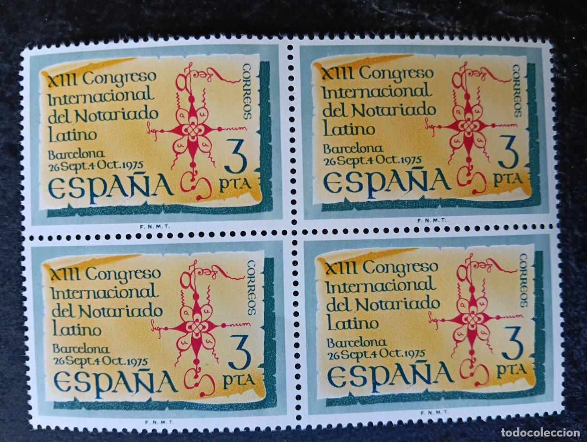 Sellos: Espa&ntilde;a 1975 - Edifil 2283 - XIII Congreso Internacional del Notariado Latino. Nuevos. Bloque de 4