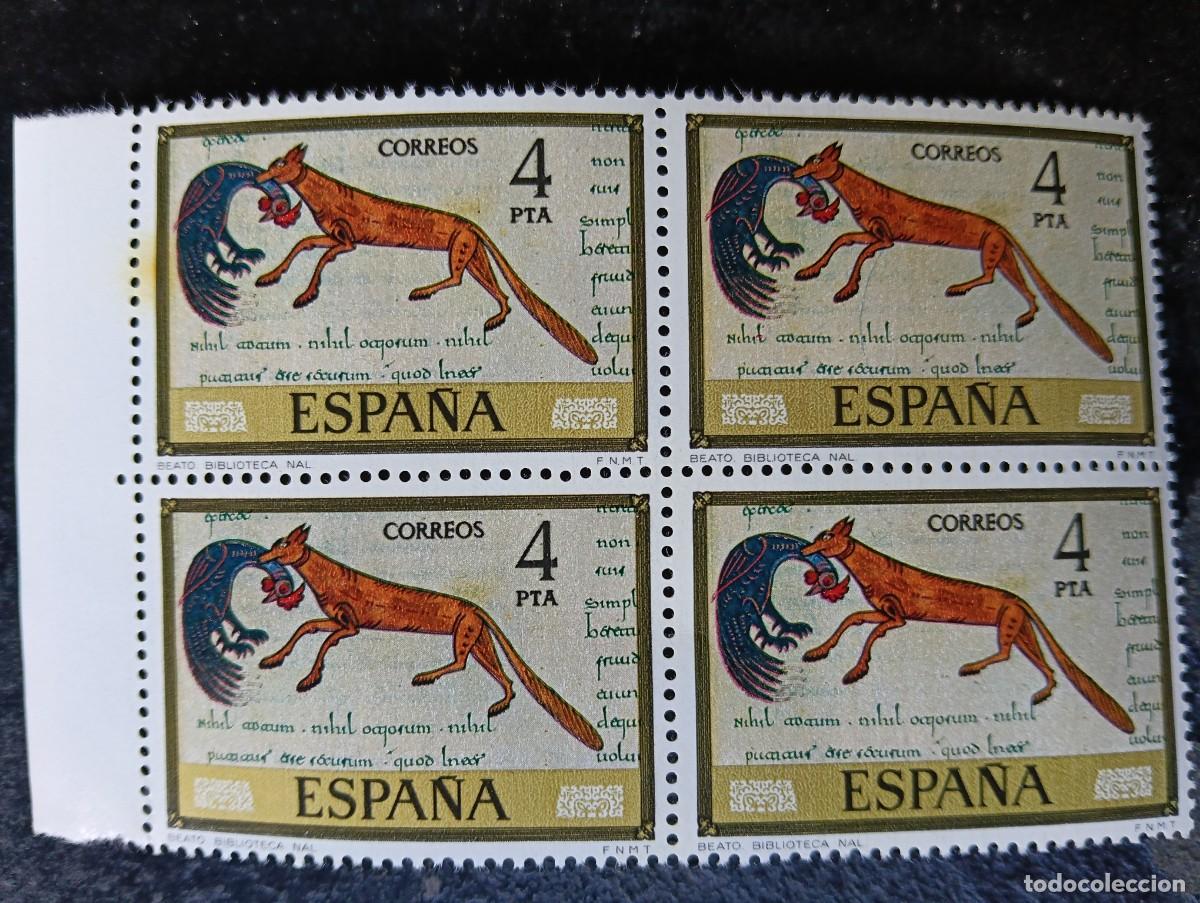 Sellos: Espa&ntilde;a 1975 - Edifil 2287 - C&oacute;dices. Biblioteca Nacional. Nuevos. Bloque de 4
