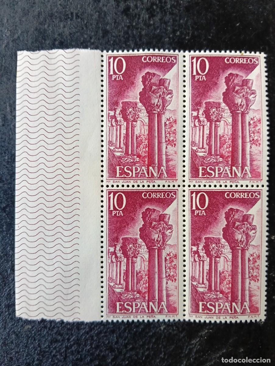 Sellos: Espa&ntilde;a 1975 - Edifil 2299 - Monasterio San Juan de la Pe&ntilde;a. Capiteles. Nuevos. Bloque de 4
