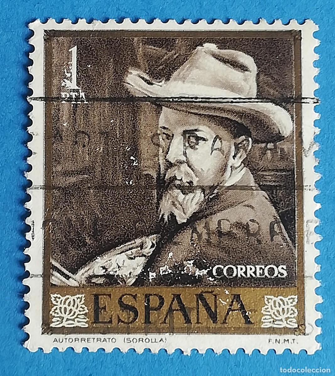 Sellos: Autorretrato (Joaqu&iacute;n Sorolla). Edifil 1570. Usado.