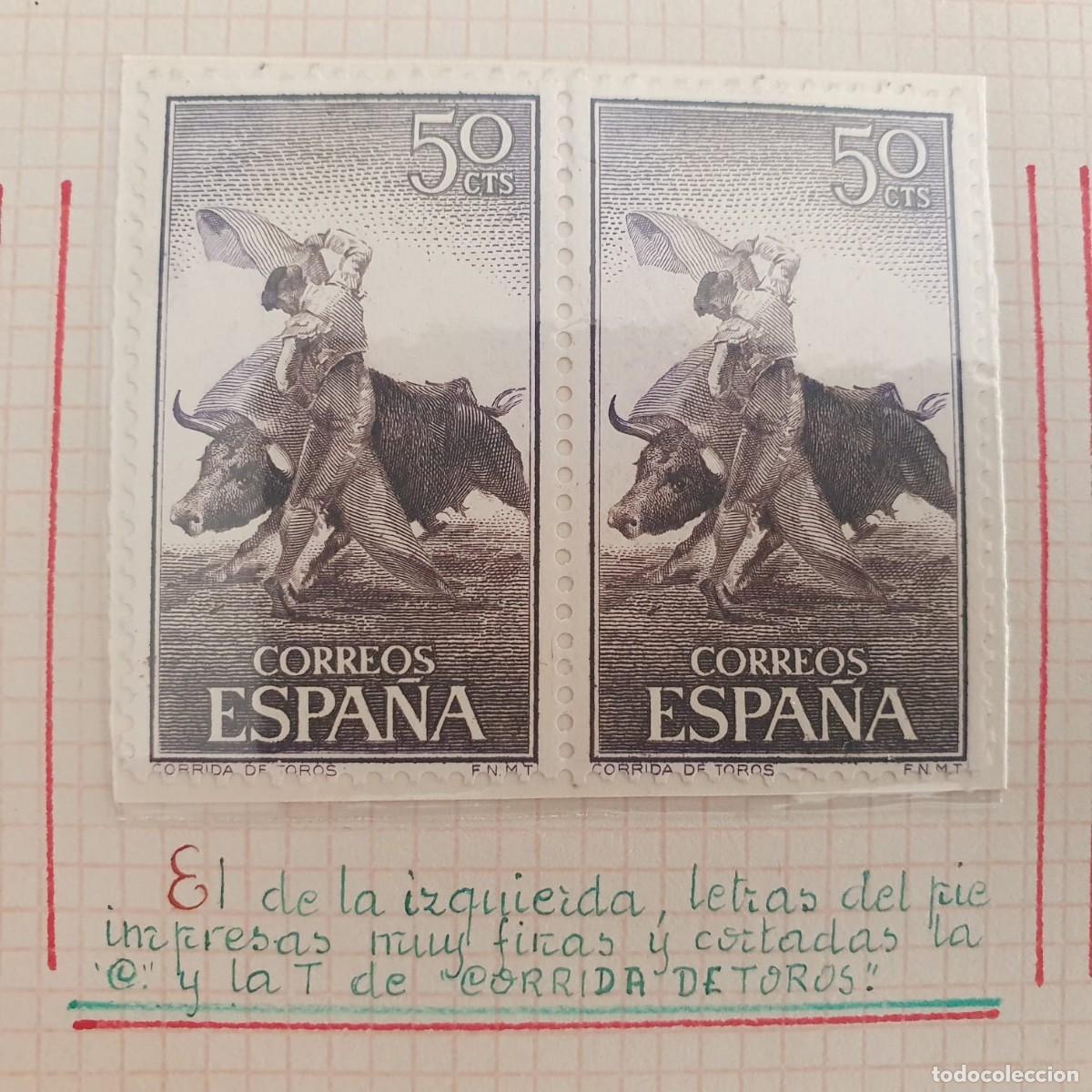 Sellos: EDIFIL 1258 ** PAREJA VARIEDAD LETRAS PIE DE IMPRENTA ESPA&Ntilde;A 1960