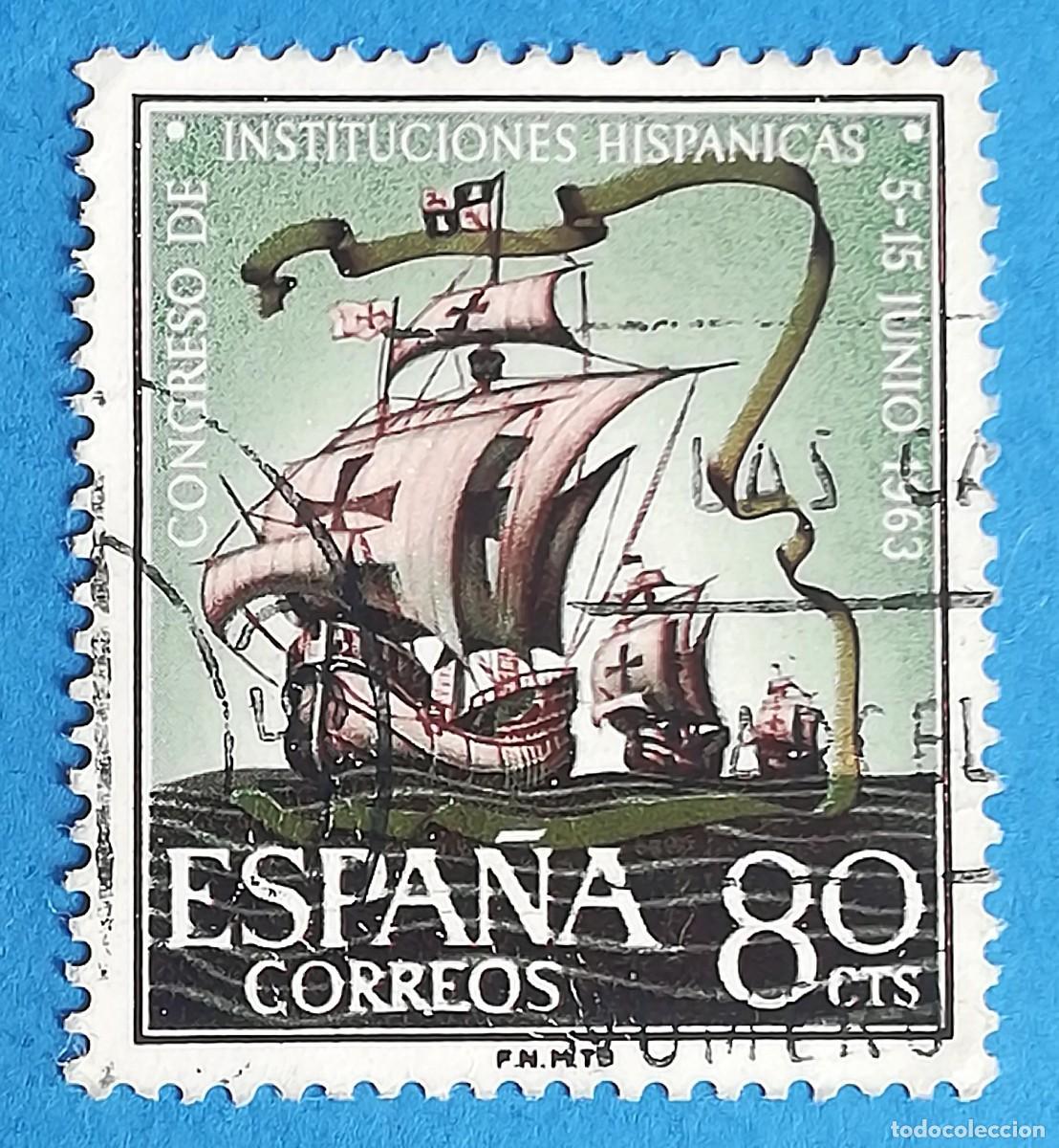 Sellos: Congreso de Instituciones Hisp&aacute;nicas. 80 cts. Edifil 1514.