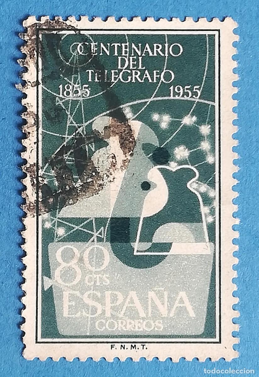 Sellos: Centenario del tel&eacute;grafo (1855-1955). Edifil 1181. Usado.
