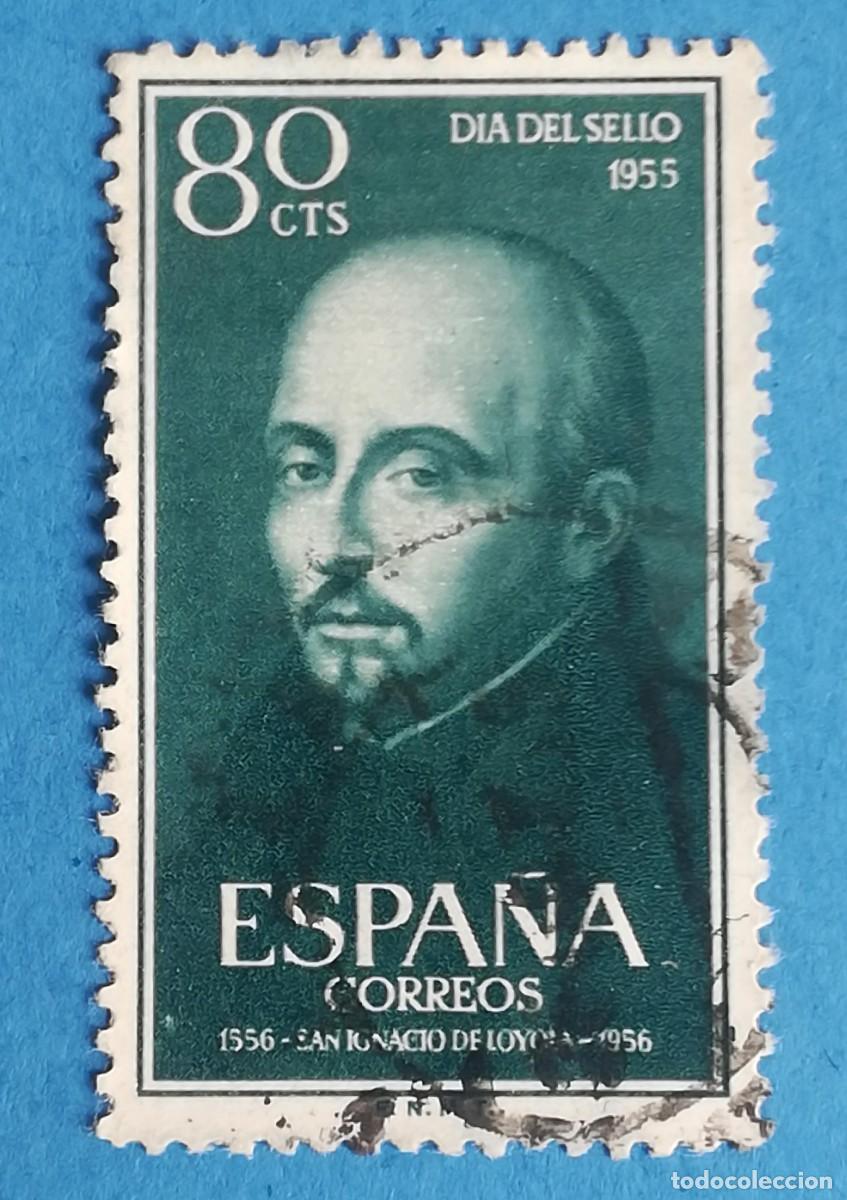 Sellos: D&iacute;a del Sello 1955. San Ignacio de Loyola. Edifil 1168. Usado.
