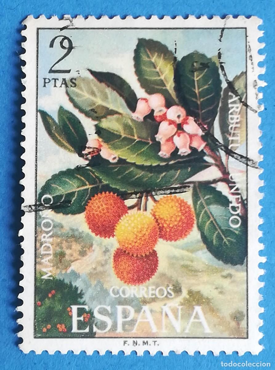 Sellos: Madro&ntilde;o (Arbutus unedo). Edifil 2086. Usado.