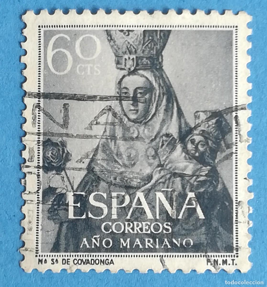 Sellos: A&ntilde;o Mariano. Nuestra Se&ntilde;ora de Covadonga. Edifil 2038. Usado.
