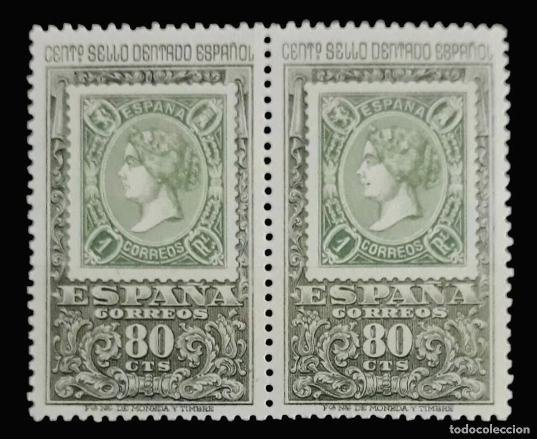 Sellos: ESPA&Ntilde;A 1965 Centenario del primer sello dentado. EDIFIL 1689. PAREJA - NUEVO - MNH.