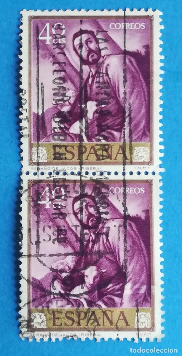 Sellos: Reba&ntilde;o de Jacob (Ribera). Bloque de 2. Edifil N&ordm; 1499.