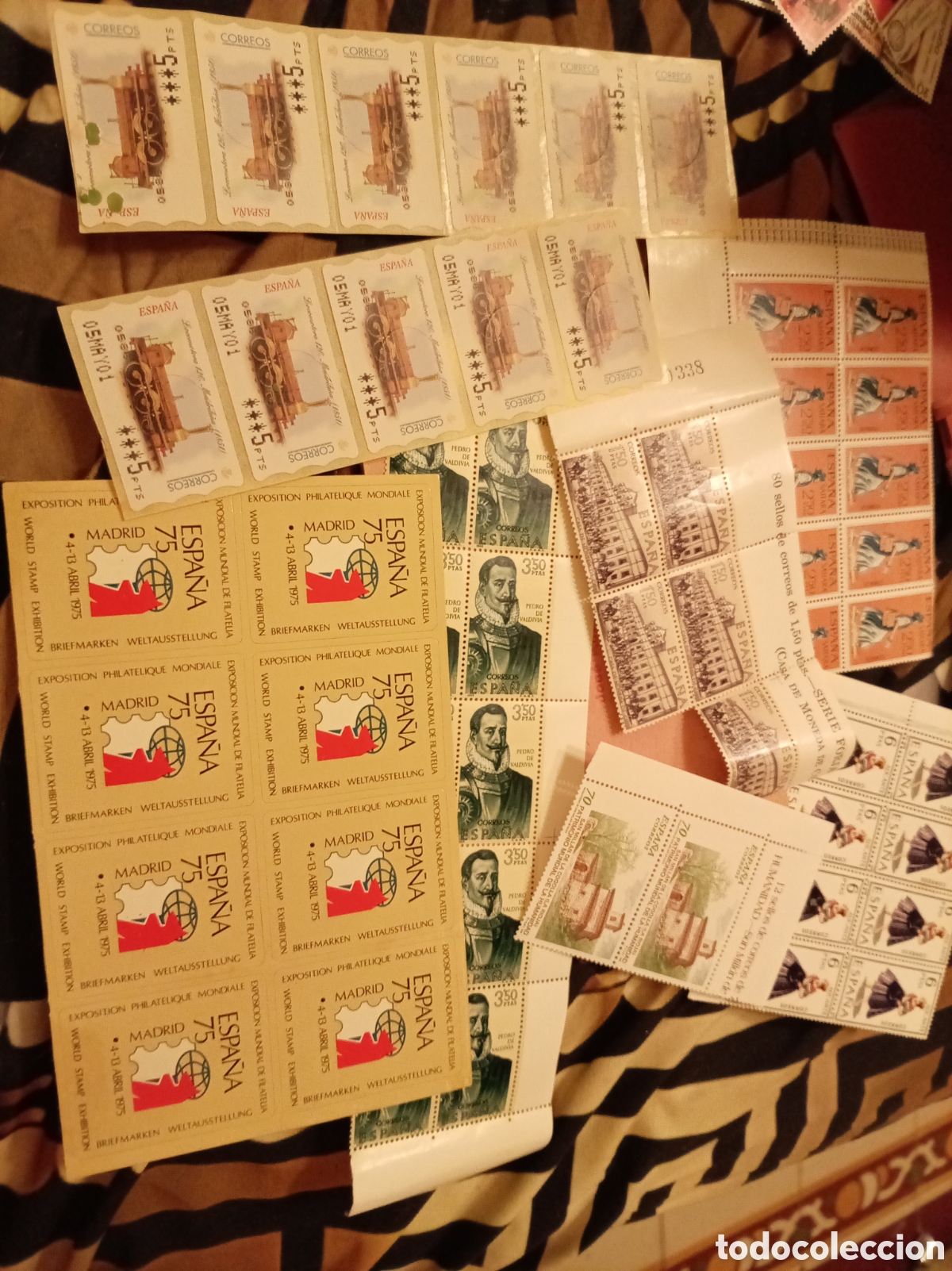 Sellos: Lote Bloques Espa&ntilde;a 69-75 MNH - Casa de Moneda, Patrimonio Mundial, Expo 75 Madrid, Trajes Regionale