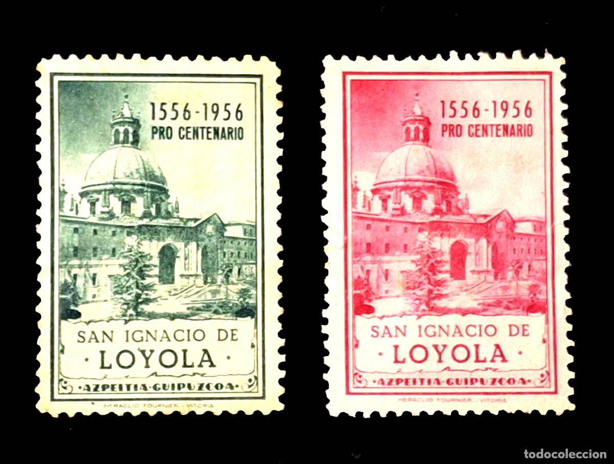 Sellos: 1956, 2 sellos Azpeitia San Ignacio de Loyola