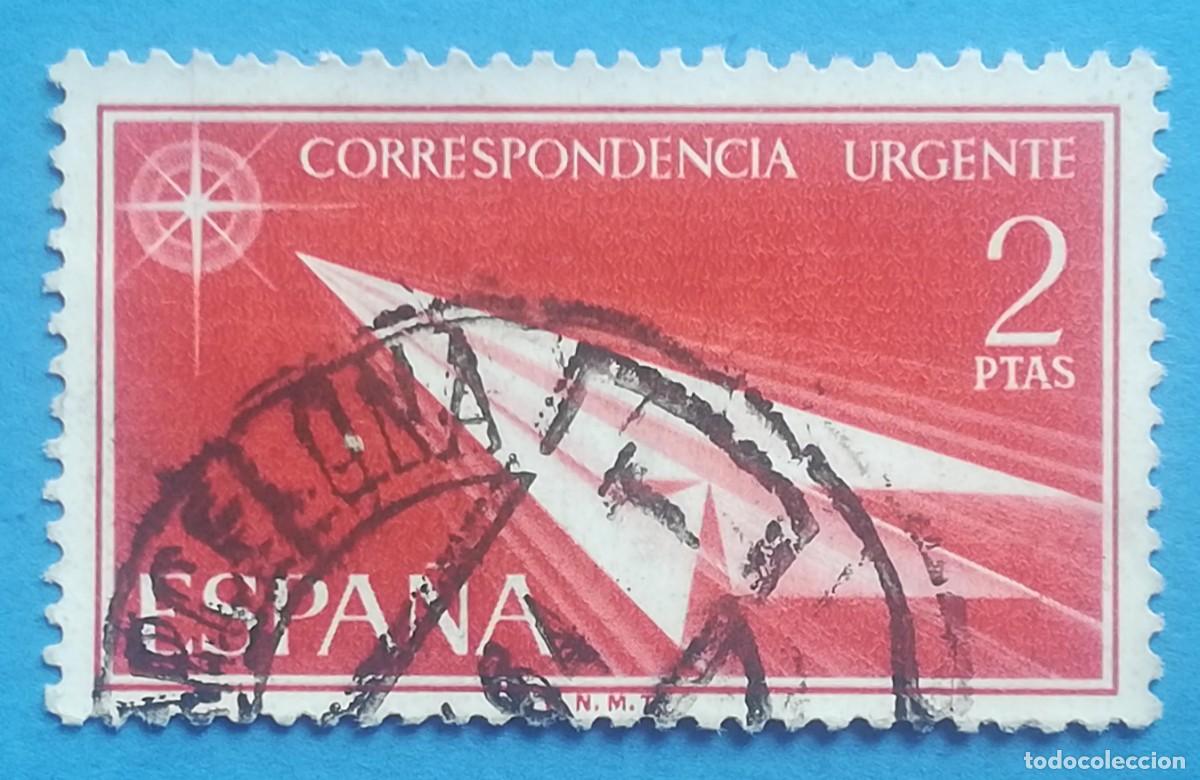 Sellos: Edifil N&ordm; 1185. Correspondencia urgente. 2 ptas. Usado, sin fijasellos.