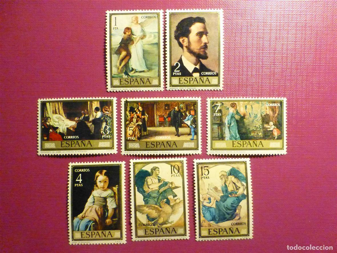 Sellos: Sello Estado Espa&ntilde;ol - Edifil 2203 al 2210 - Serie Completa 8 - Eduardo Rosales y Mart&iacute;n - A&ntilde;o 1974