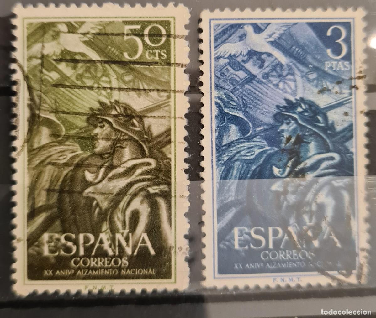 Sellos: Serie de sellos usados de Espa&ntilde;a 1956: XX aniversario de la revoluci&oacute;n nacional