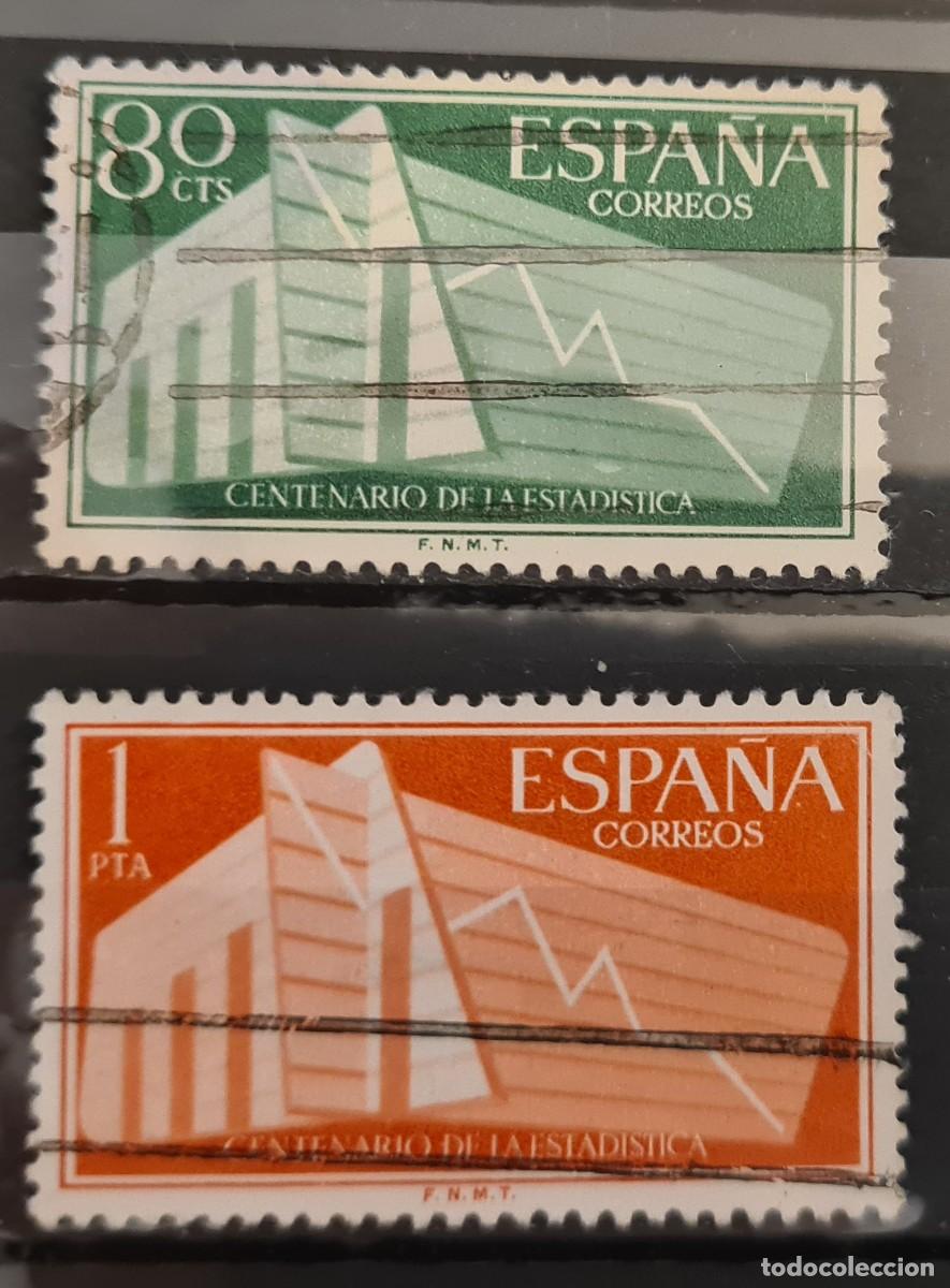 Sellos: Serie de sellos usados de Espa&ntilde;a 1956: Centenario de la Oficina de Estad&iacute;stica