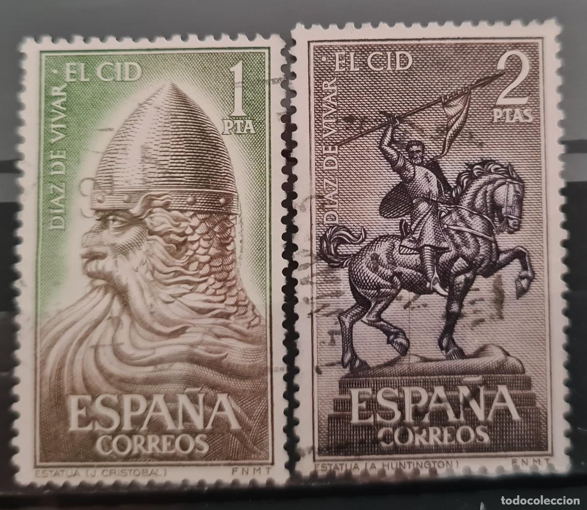 Sellos: Serie de sellos usados de Espa&ntilde;a 1962: Rodrigo D&iacute;az de Vivar. el Cid Campeador