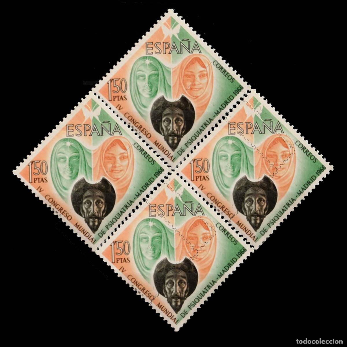 Sellos: Edifil 1746 nuevo sin charnela MNH ** 1966 IV Congreso mundial de Psiquiatria bloque de 4