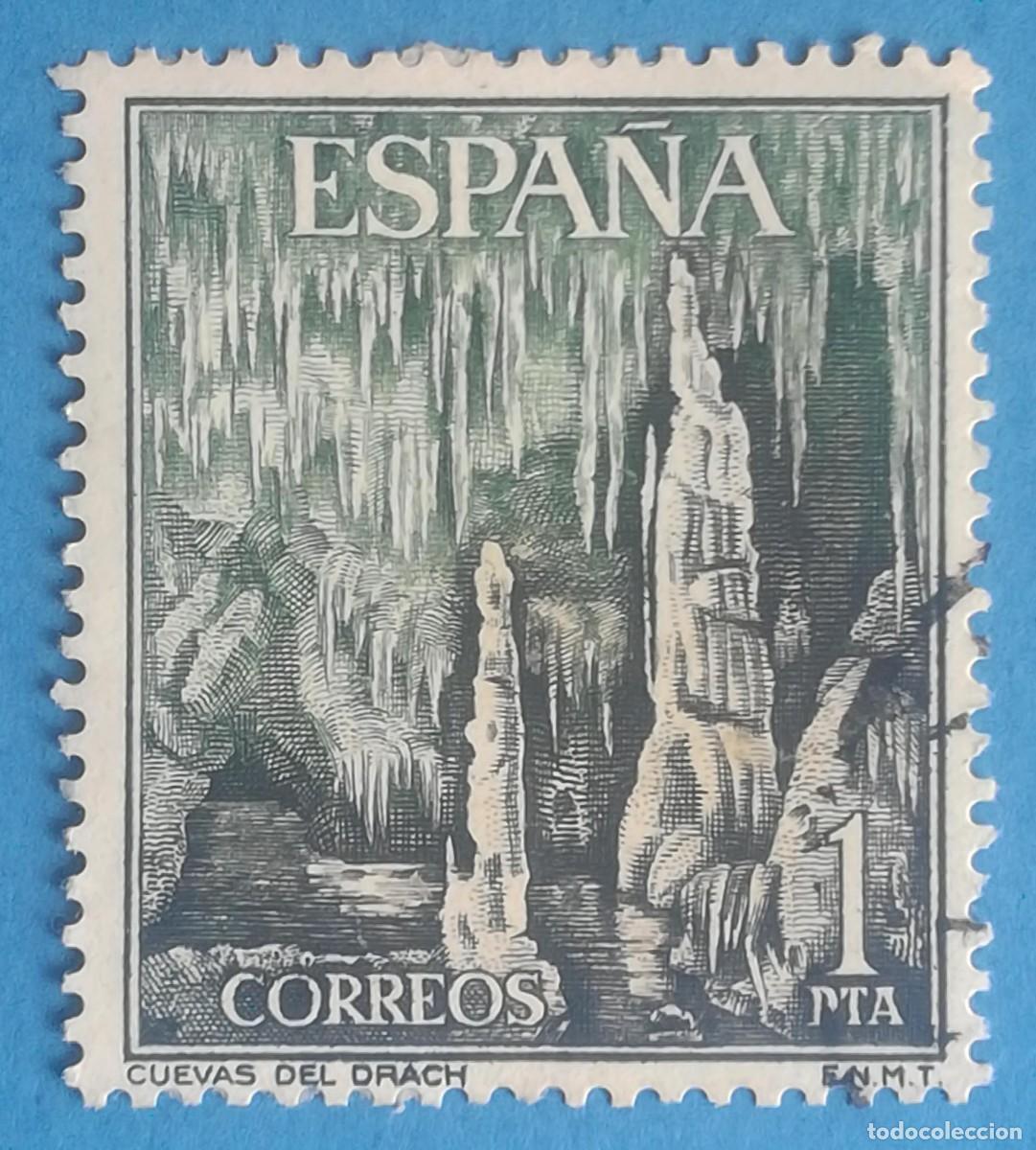 Sellos: Serie Paisajes y Monumentos. Cuevas del Drach (Mallorca). Edifil 1548. Usado.