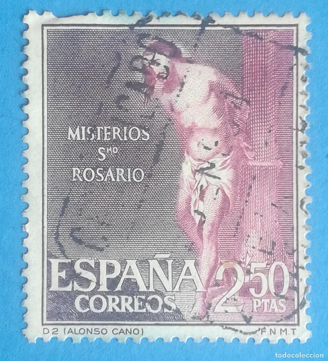 Sellos: Serie Misterios del Santo Rosario. Flagelaci&oacute;n (Alonso Cano). Edifil 1469. Usado.