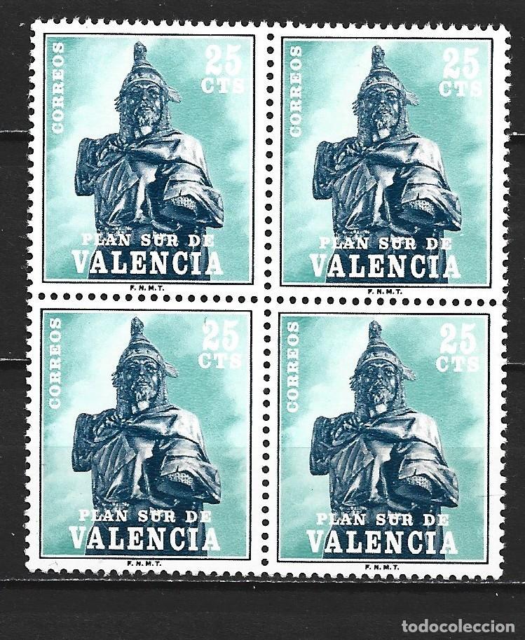 Sellos: ESPA&Ntilde;A PLAN SUR DE VALENCIA EDIFIL NUM. 8 ** NUEVOS EN BLOQUE DE 4