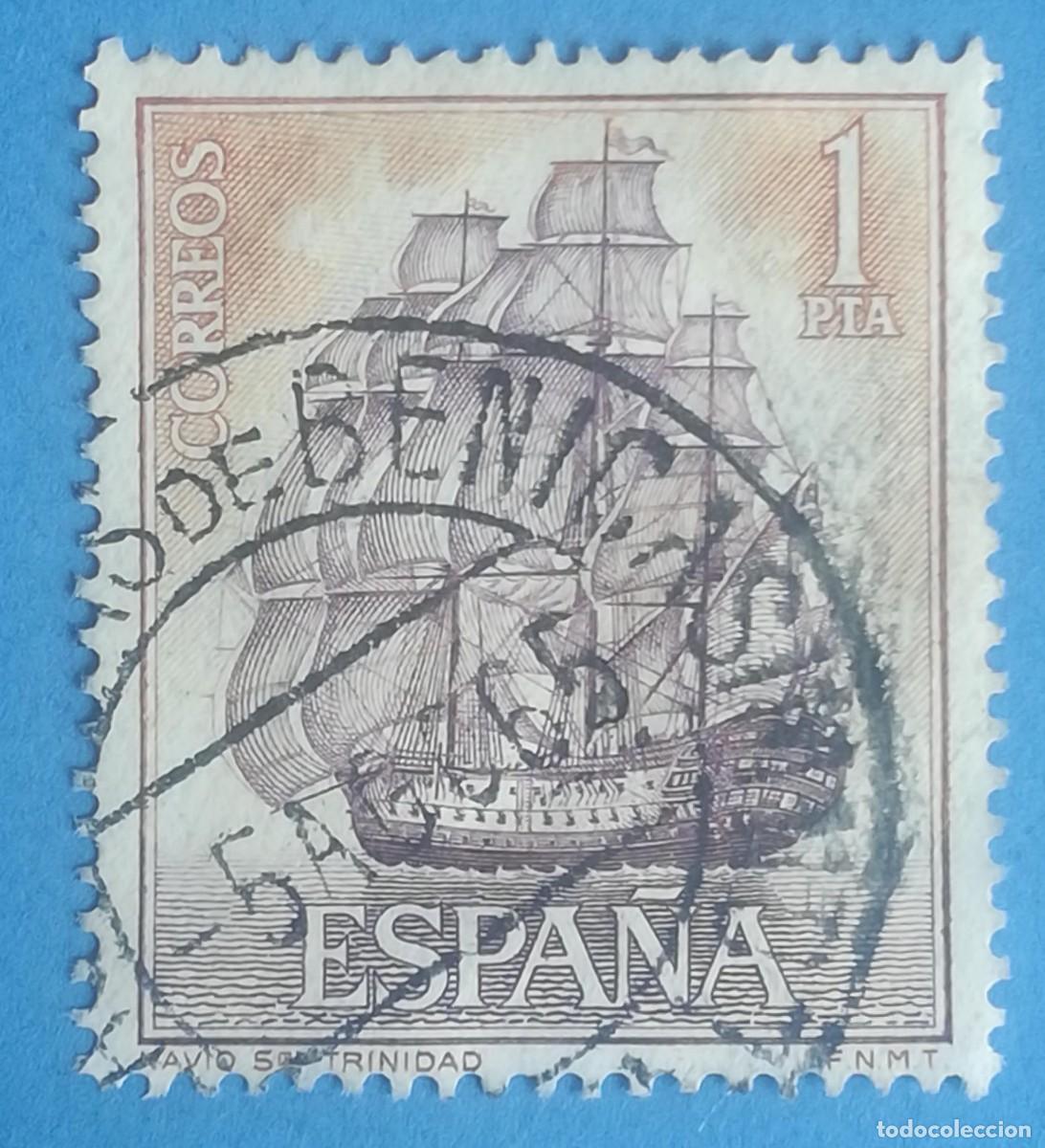 Sellos: Nav&iacute;o Sant&iacute;sima Trinidad. Edifil 1605. Usado.