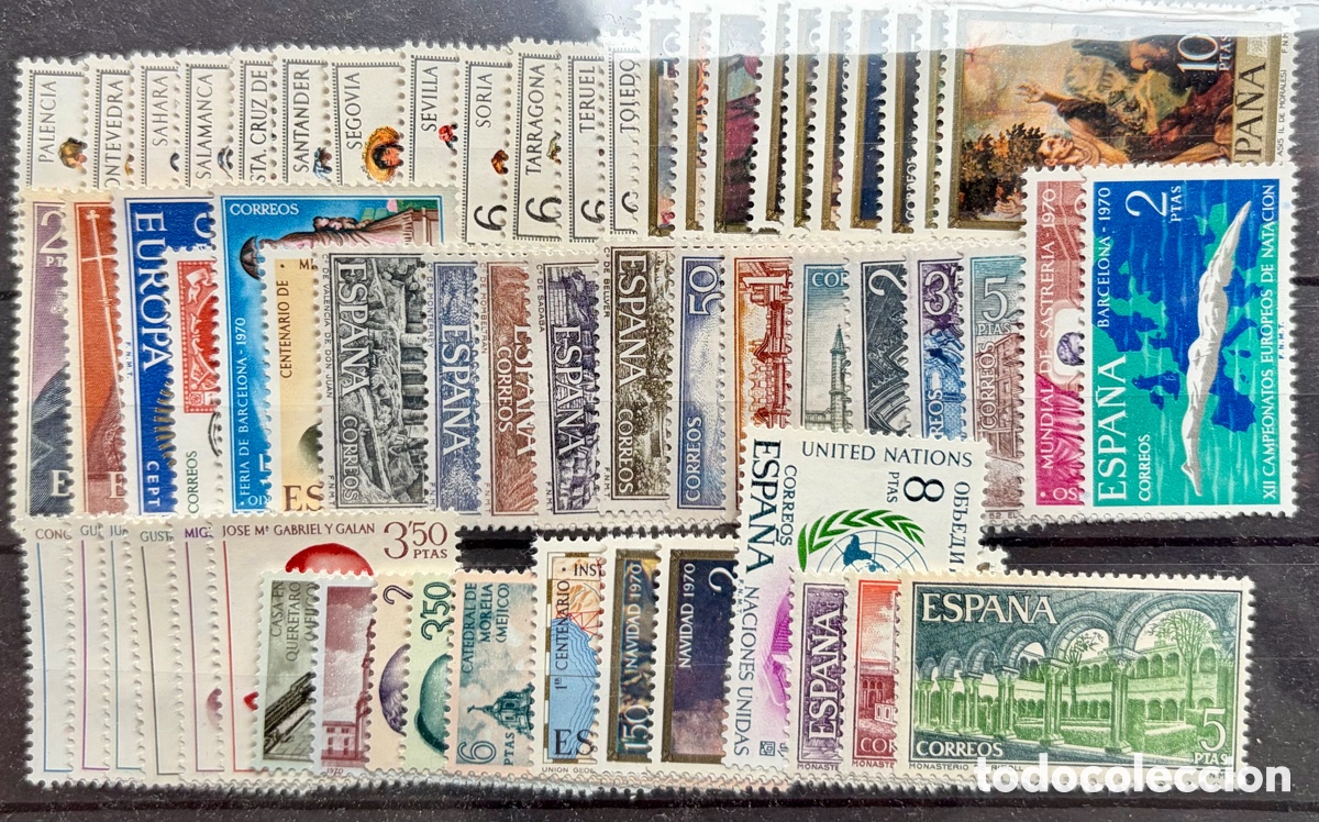 Sellos: Sellos Espa&ntilde;a a&ntilde;o completo 1970
