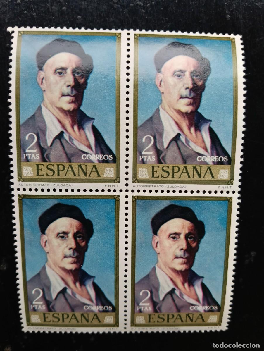 Sellos: ESPA&Ntilde;A 1971 - EDIFIL 2022 - ignacio de zuloaga - BLOQUE DE 4