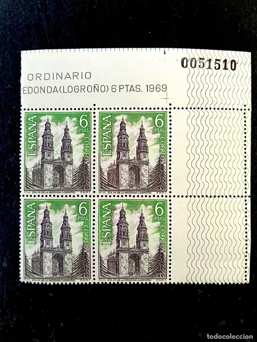 Sellos: Espa&ntilde;a 1969 -Edifil 1938 -Serie tur&iacute;stica. Iglesia Sta. M&ordf; la Redonda (Logro&ntilde;o) - Bloque de 4