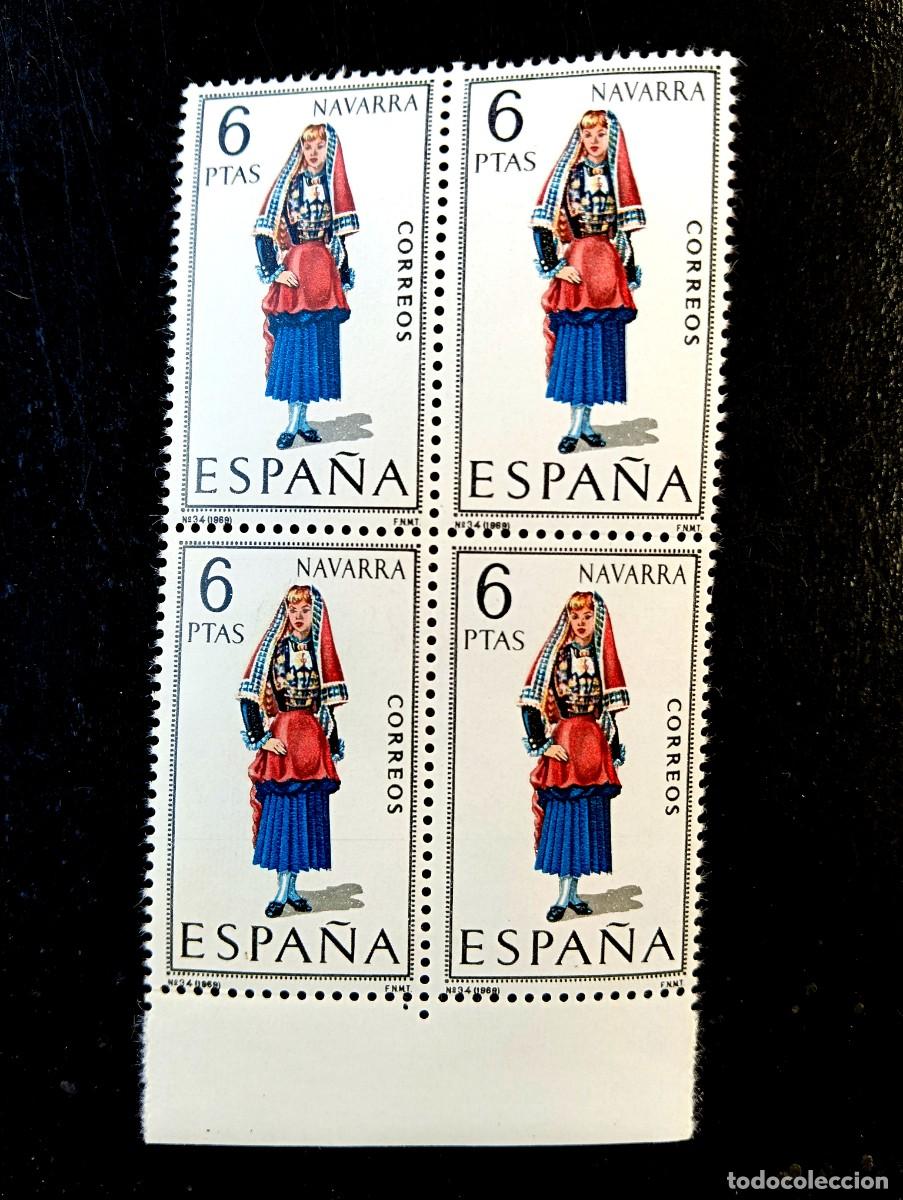 Sellos: Espa&ntilde;a 1969 - Edifil 1907 - Trajes t&iacute;picos espa&ntilde;oles. NAVARRA - bloque de 4