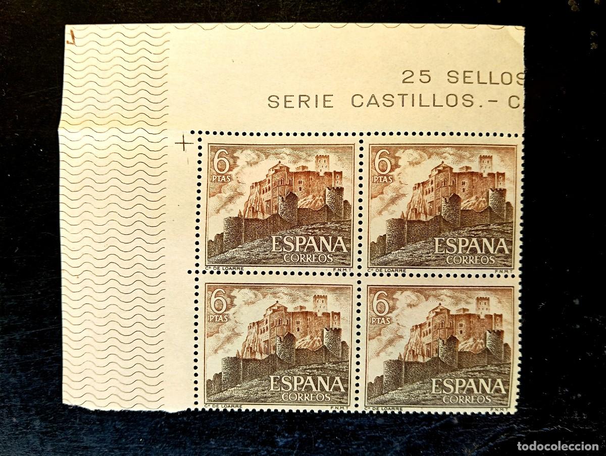Sellos: ESPA&Ntilde;A 1967 - EDIFIL 1815 - CASTILLOS DE ESPA&Ntilde;A - CASTILLO DE LOARRE - BLOQUE DE 4