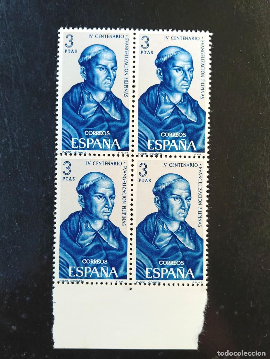Sellos: ESPA&Ntilde;A 1965 - Edifil 1694 - PADRE URDANETA - BLOQUE 4 SELLOS