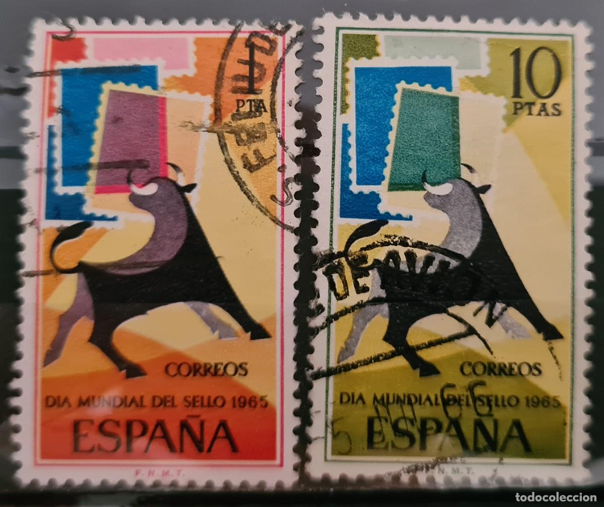 Sellos: Serie de sellos usados de Espa&ntilde;a 1965: d&iacute;a mundial del sello