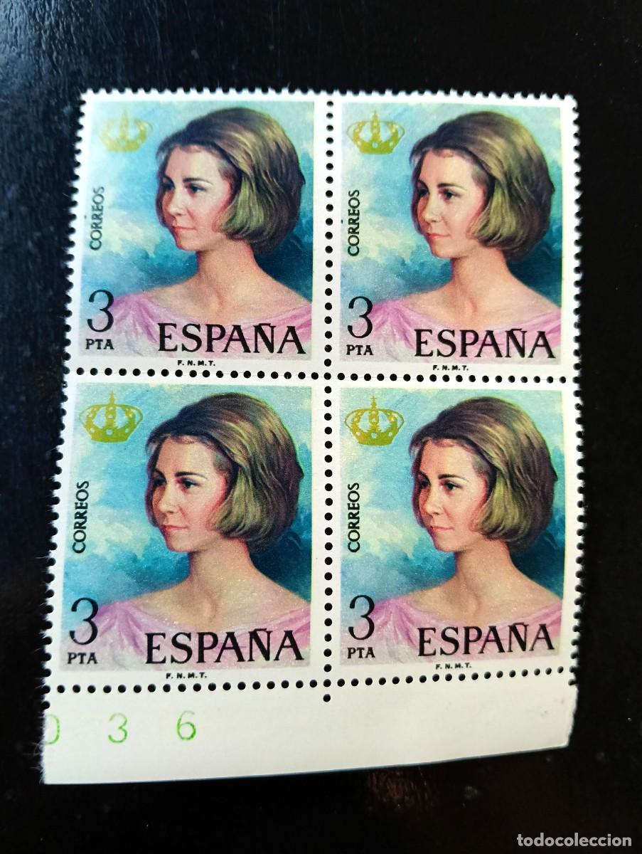 Sellos: Espa&ntilde;a 1975 - Edifil 2303 - Do&ntilde;a Sof&iacute;a. Reina de Espa&ntilde;a - Bloque de 4