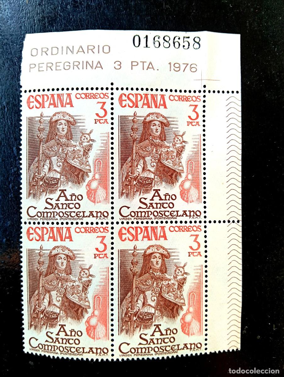 Sellos: Espa&ntilde;a 1976 - Edifil 2306 - A&ntilde;o Santo Compostelano. Virgen Peregrina (Pontevedra) - Bloque de 4