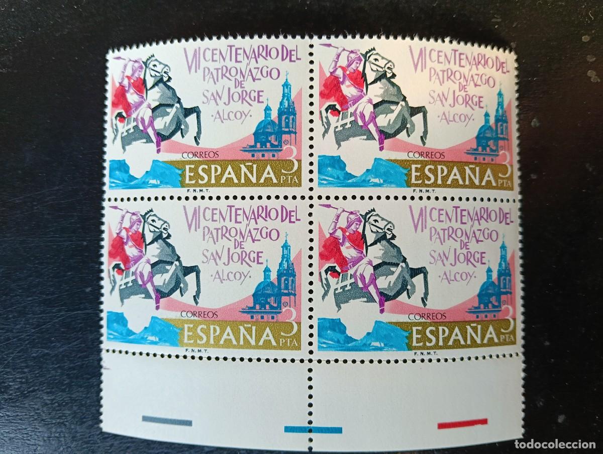 Sellos: Espa&ntilde;a 1976 - Edifil 2315 - VII centenario de la aparici&oacute;n de San Jorge en Alcoy - Bloque de 4