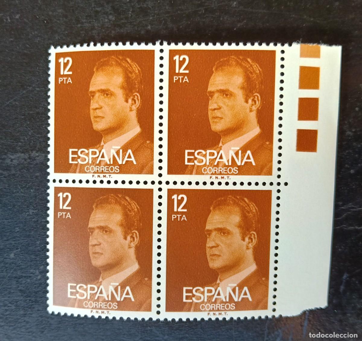 Sellos: Espa&ntilde;a 1976 - Edifil 2349 - Juan Carlos I. Efigie del Rey. Nuevos. Bloque de 4