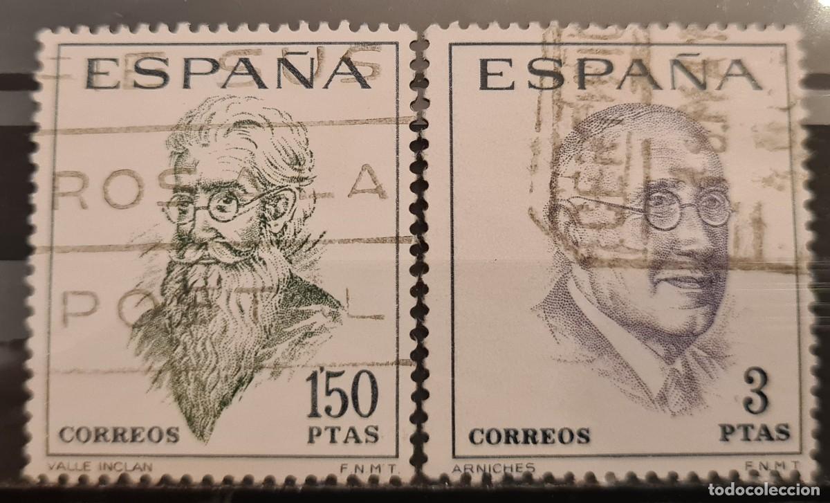 Sellos: Serie de sellos usados de Espa&ntilde;a 1966: centenarios del nacimiento de escritores