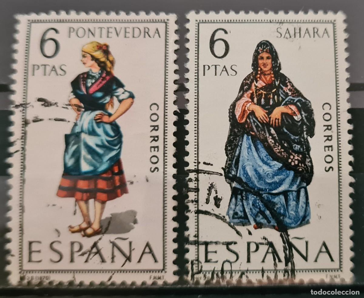 Sellos: Serie de sellos usados de Espa&ntilde;a 1969-70: Trajes femeninos