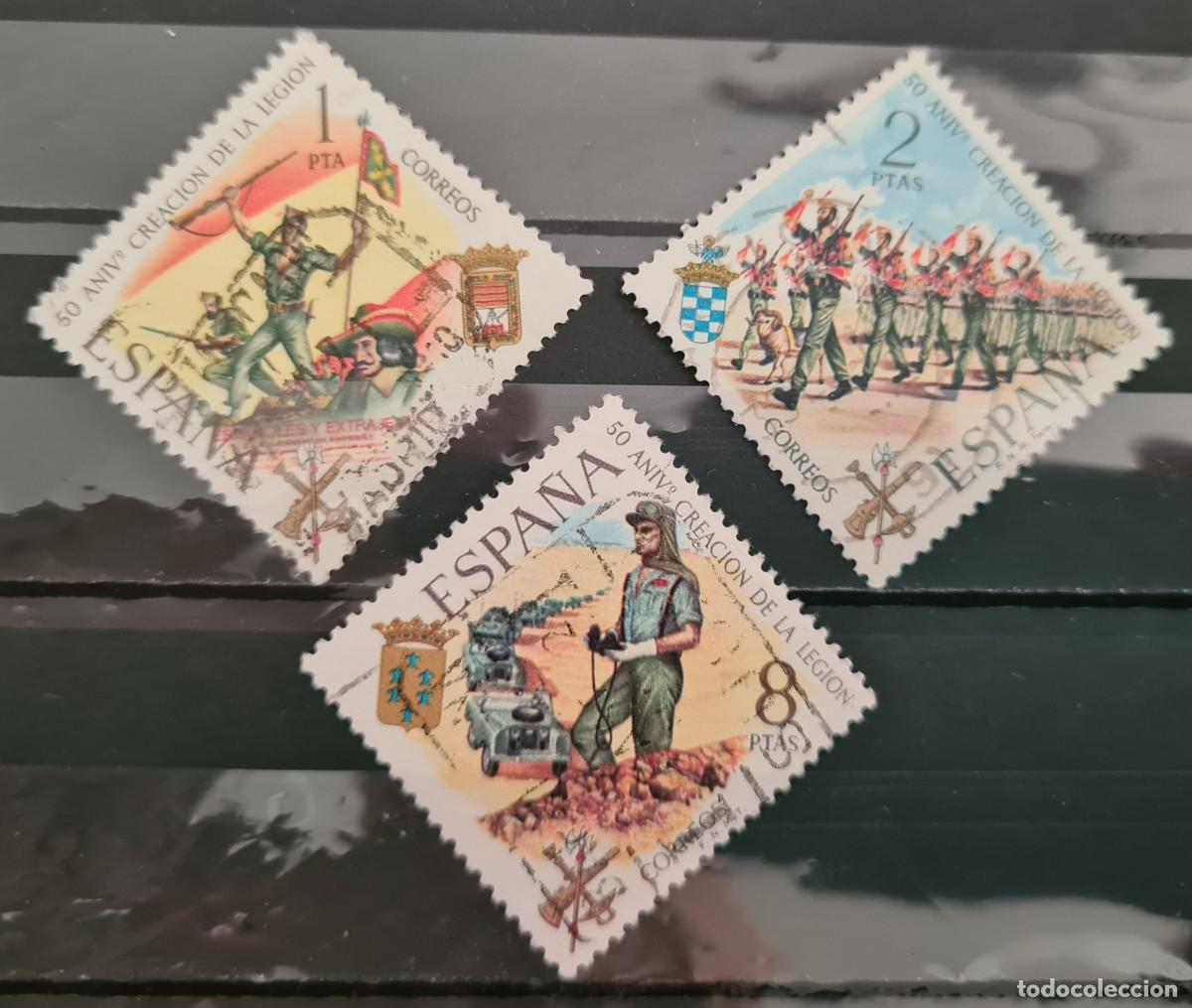 Sellos: Serie de sellos usados de Espa&ntilde;a 1971: 50 aniversario de la creaci&oacute;n de la Legi&oacute;n