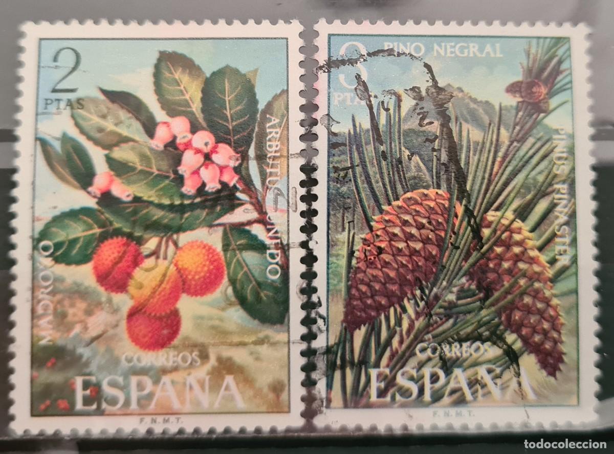 Sellos: Serie de sellos usados de Espa&ntilde;a 1972: arbustos en flor