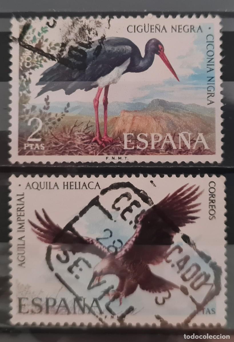 Sellos: Serie de sellos usados de Espa&ntilde;a 1973: Aves
