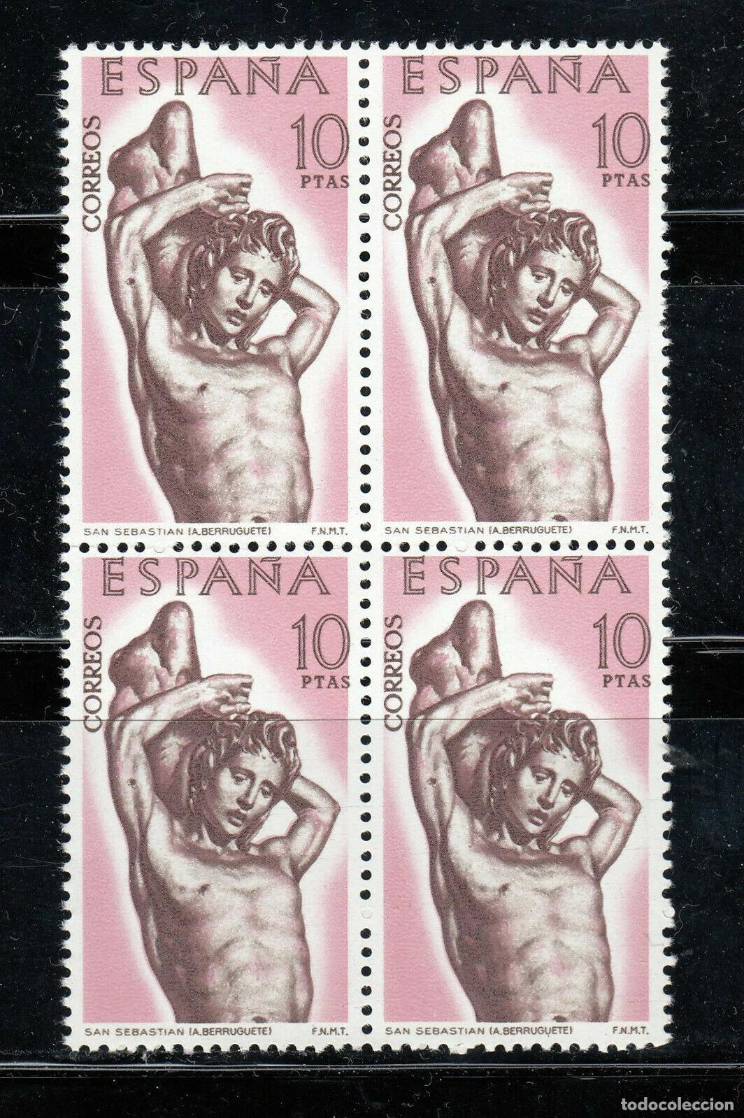Sellos: 1962 EDIFIL 1443** NUEVOS SIN CHARNELA. BLOQUE DE CUATRO. BERRUGUETE (520-1)